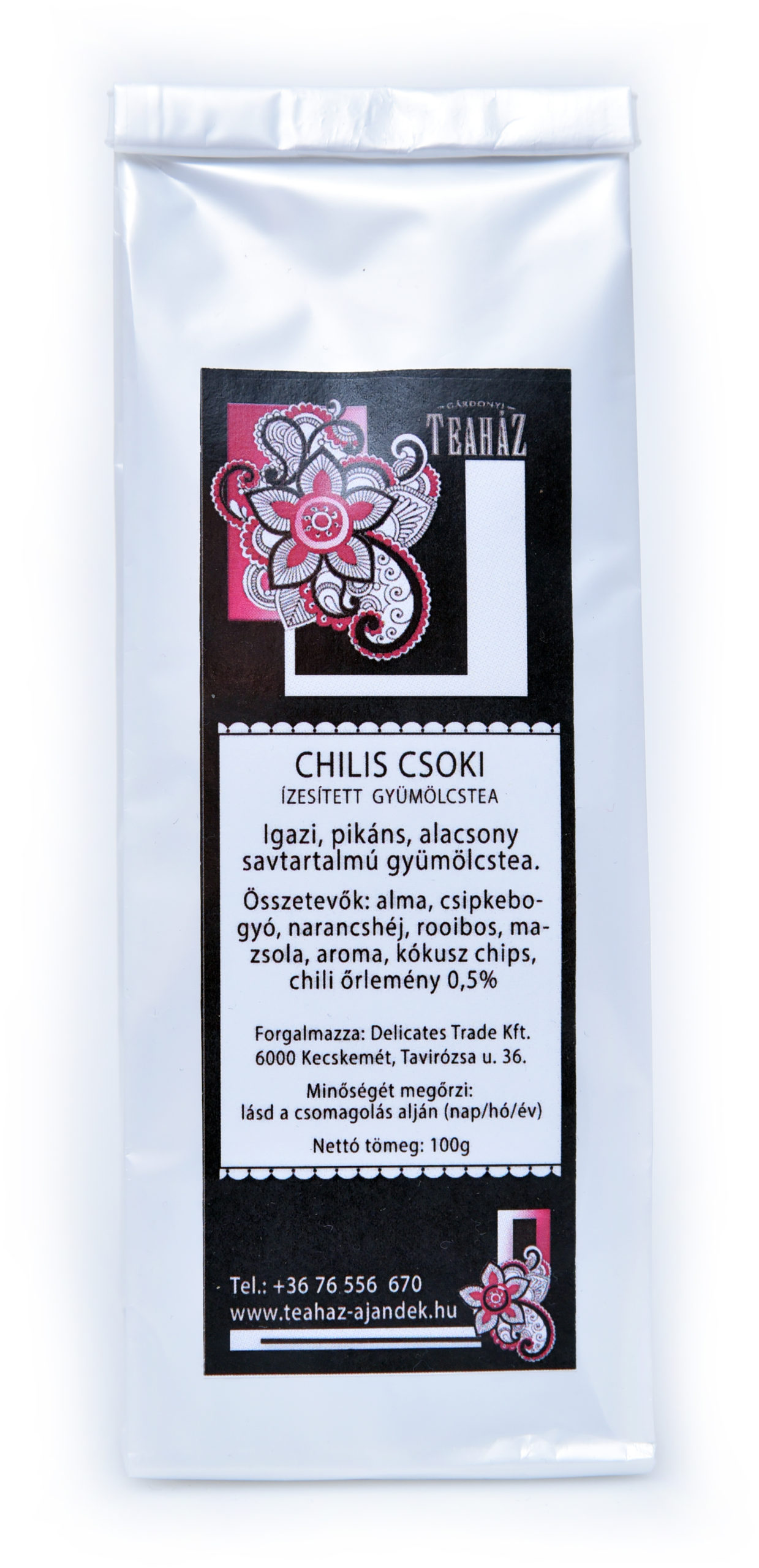 Chilis csoki ízesítésű gyümölcstea - 100 gr. - Gapa Zrt.